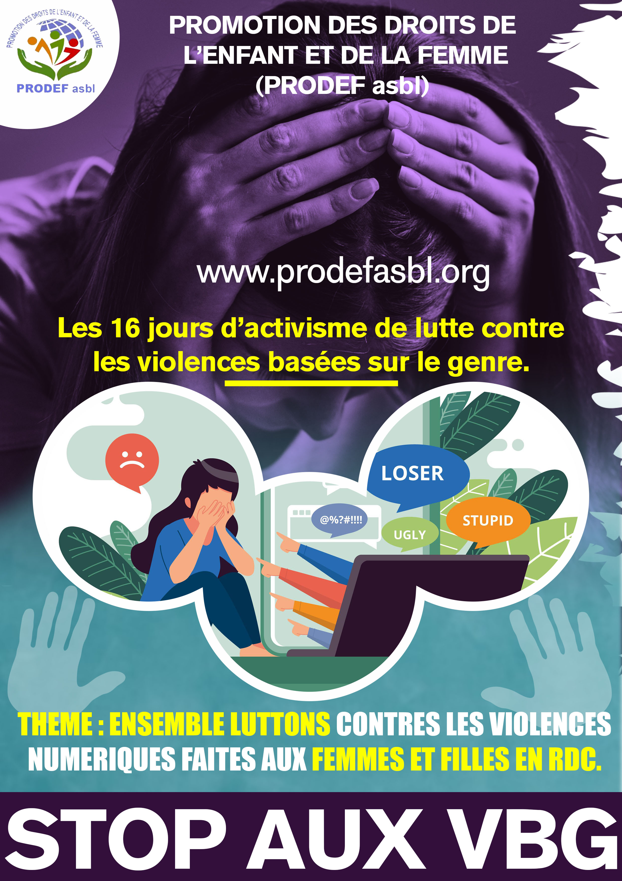 16 jours d’activisme, Thème : « Ensemble, luttons contre les violences numériques faites aux femmes et filles en RDC »